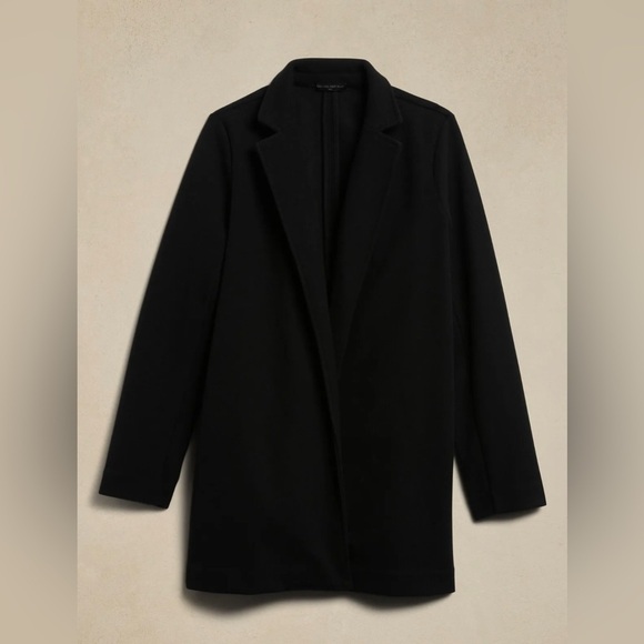 NWT! Banana Republic Black Knit Brushed Long Blazer - Multiple Sizes - Picture 4 of 5